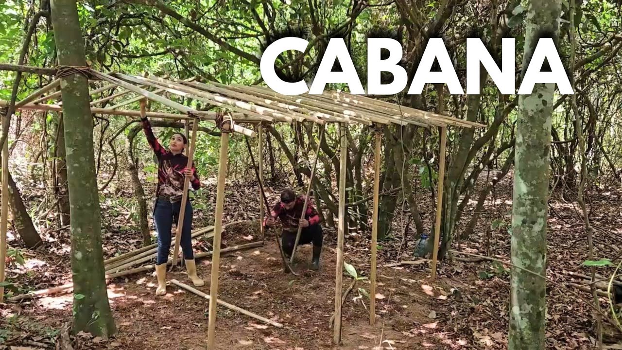 Estamos CONTRUINDO nossa CABANA de PESCA permanente. já passamos a noite frito garantido 🏕