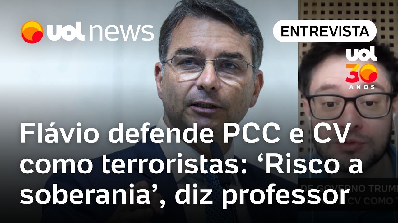 Flávio Bolsonaro defende classificar PCC e CV como terroristas: 'Risco a soberania', diz professor