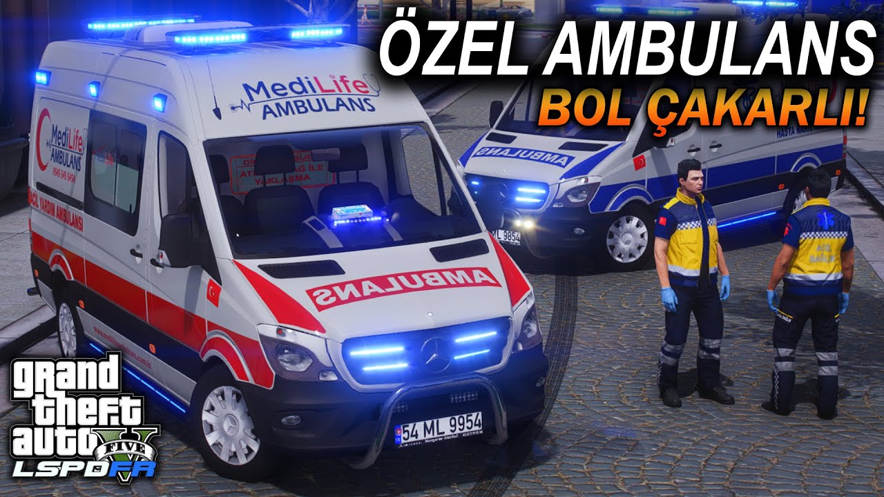 BOL ÇAKARLI ÖZEL AMBULANS - GTA 5 112 AMBULANS MODU - MERCEDES SPRINTER