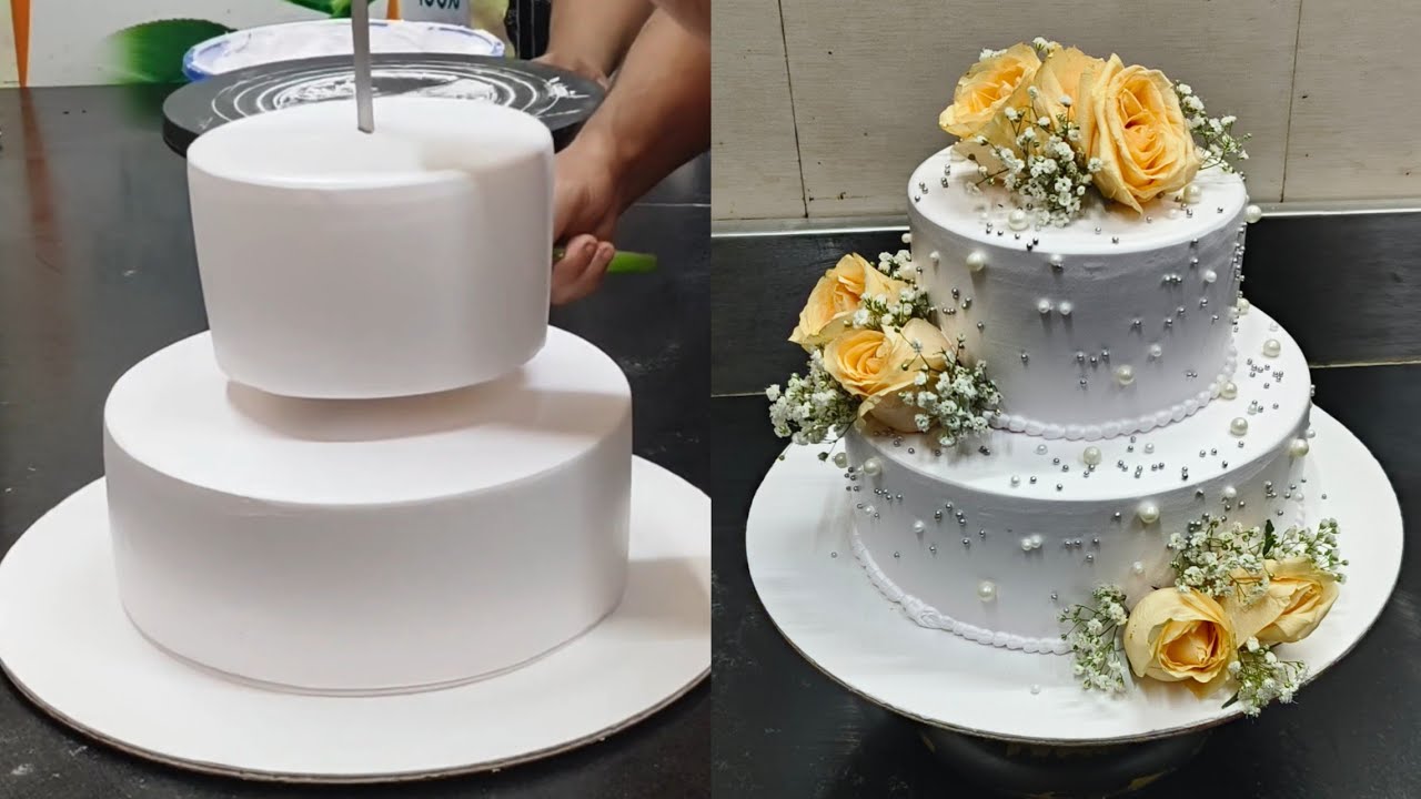 Anniversary cake design 💐| Two Tier cake | Wedding Anniversary cake 🎂❤️🥰💐