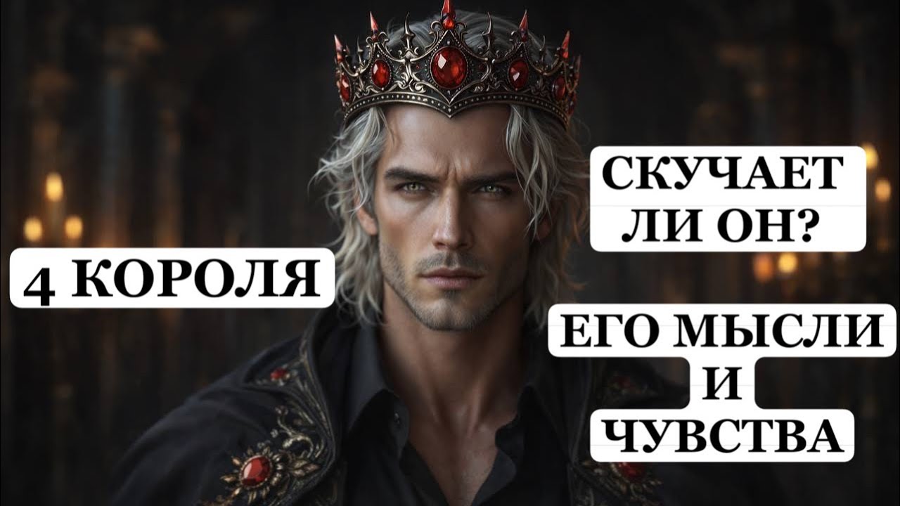ТАРО Расклад онлайн 4 Короля 👑 Скучает Ли Он По Тебе? 🔮 Его Мысли и Чувства ❤️