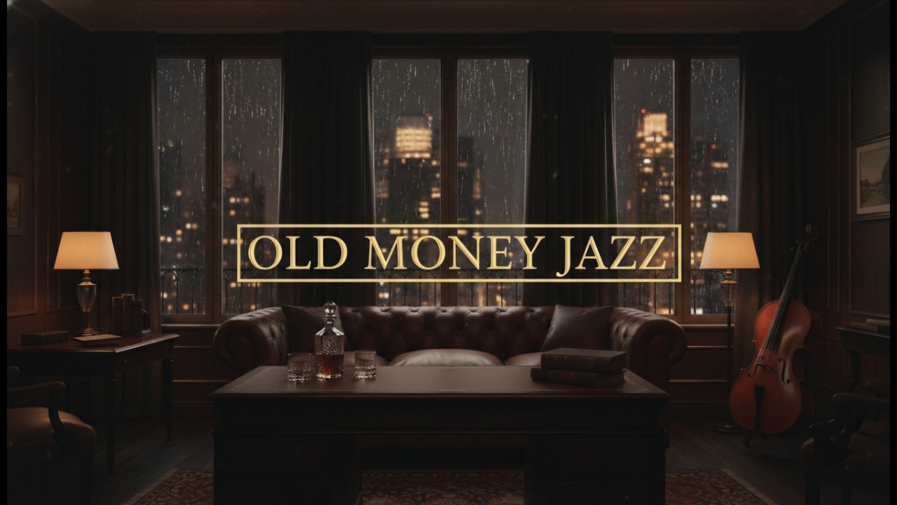 1940s Classic Jazz & Rain 🎻 Elegant Old Money NYC Night Ambience | Deep Sleep, Study & Focus