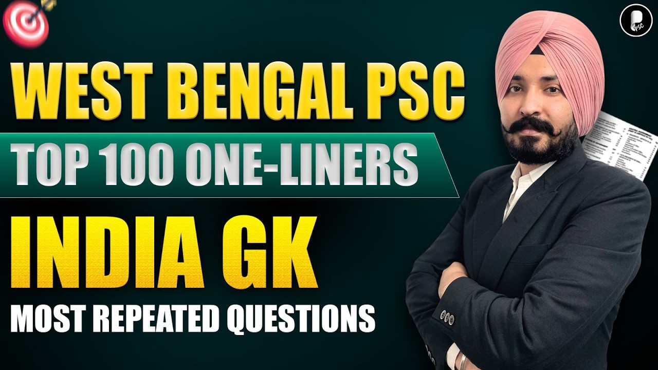 WBPSC Top 100 One-Liners | Geo, History, Polity & Eco | Most Repeated Questions | WBCS 2026