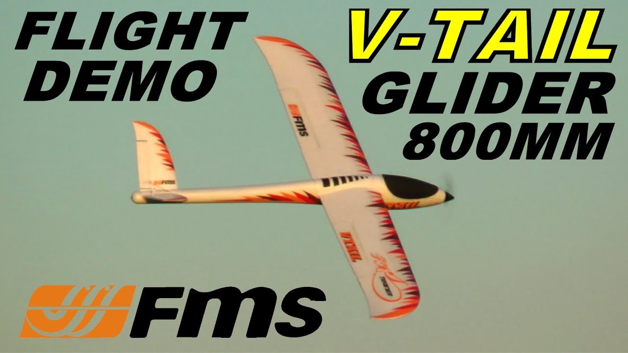FMS 800mm V-Tail Glider FULL Flight Demo and REVIEW By: RCINFORMER