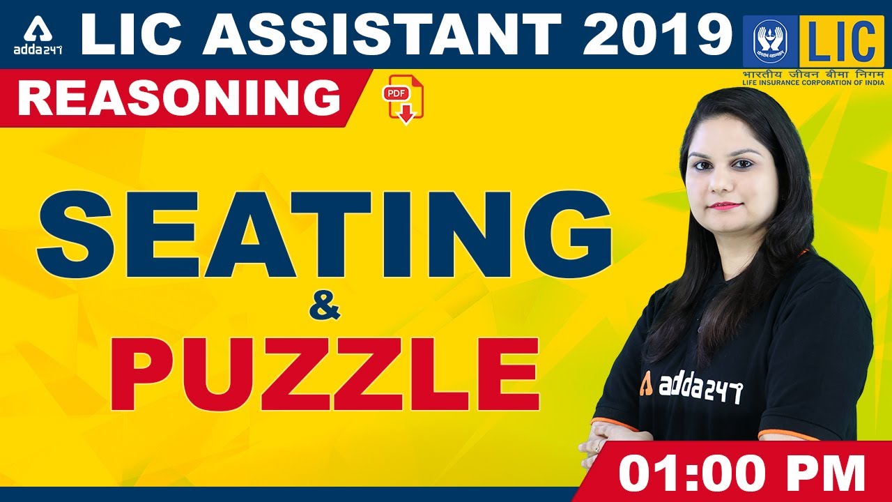LIC Assistant 2019 (Mains) | Reasoning | Seating & Puzzle Tricks