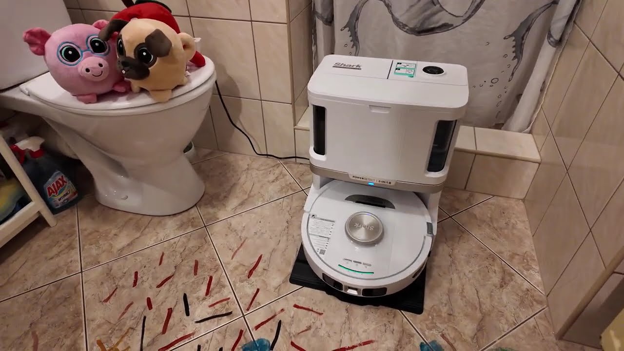 Shark PowerDetect 2-в-1 против пятен краски на полу в ванной 🎨