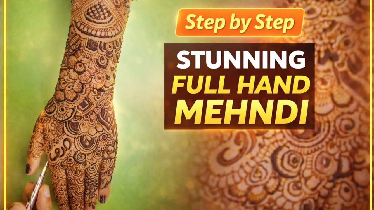 ✅ Stunning Full Hand Mehndi | Step by Step Easy Mehndi Tutorial #mehndidesign #stepbystepmehndi