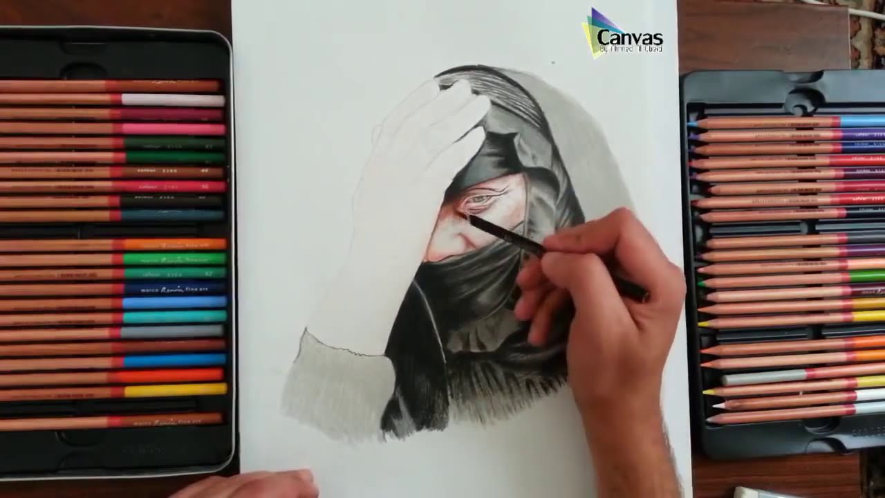 رسم ام عراقيه - استعملت الوان الخشب فقط (Marco Renoir)