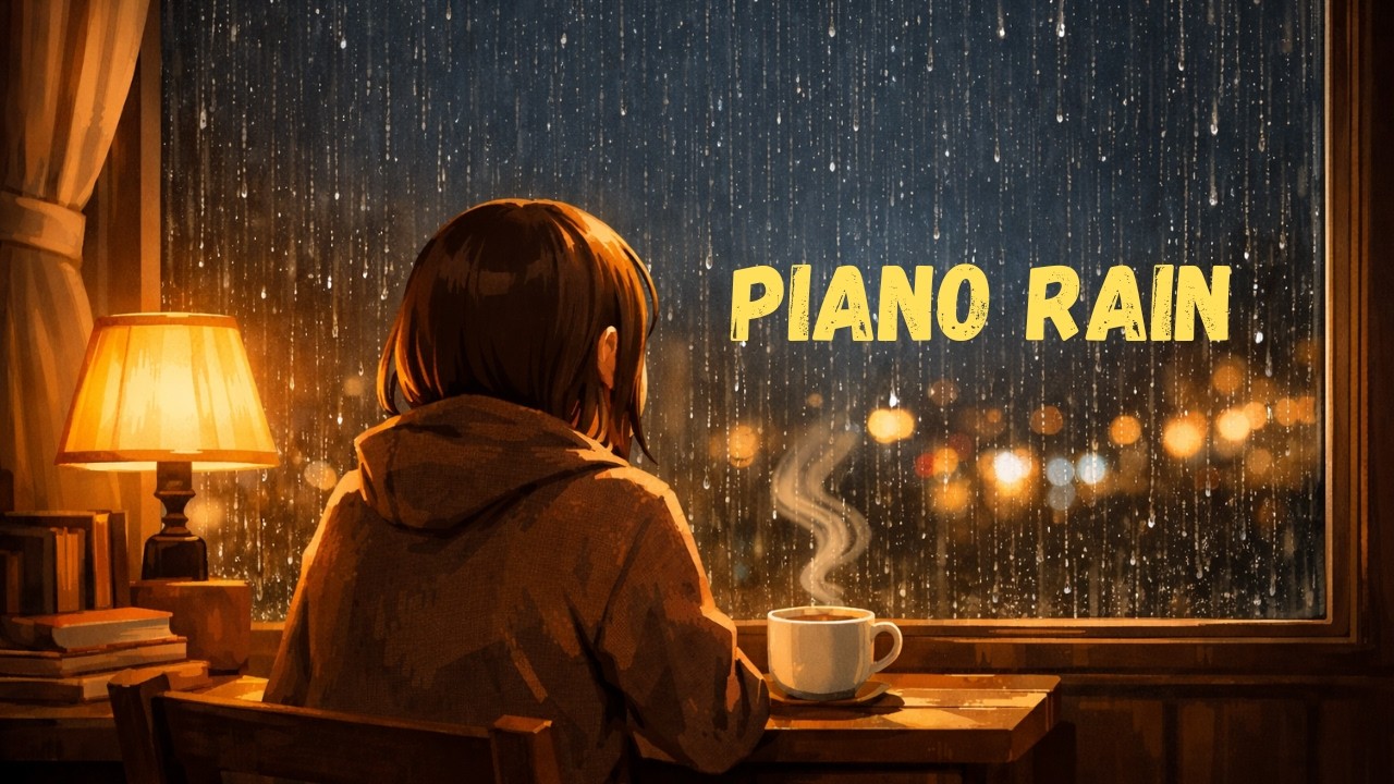 Soft Piano Rain by the Window ☔ Relaxing Study Music (2 Hours)