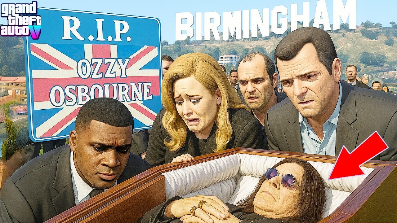 😢💔🕊️Franklin's Trip To Ozzy Osbourne's Funeral In Birmingham😢💔GTA 5 Governor Franklin Real Life Mod