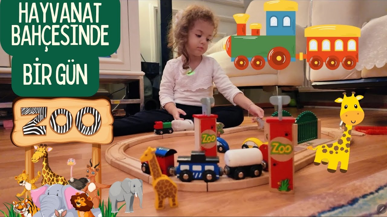 🦒Hayvanat bahçesinde zürafa firarda!🦒Oyuncak tren seti hayvanları taşıyor.Çocuk videoları. #OyunSeti