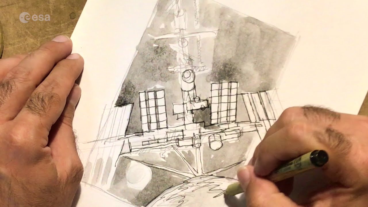 ISS 20 Years: Riccardo Guasco Works on a Portrait of the Space Station for ESA