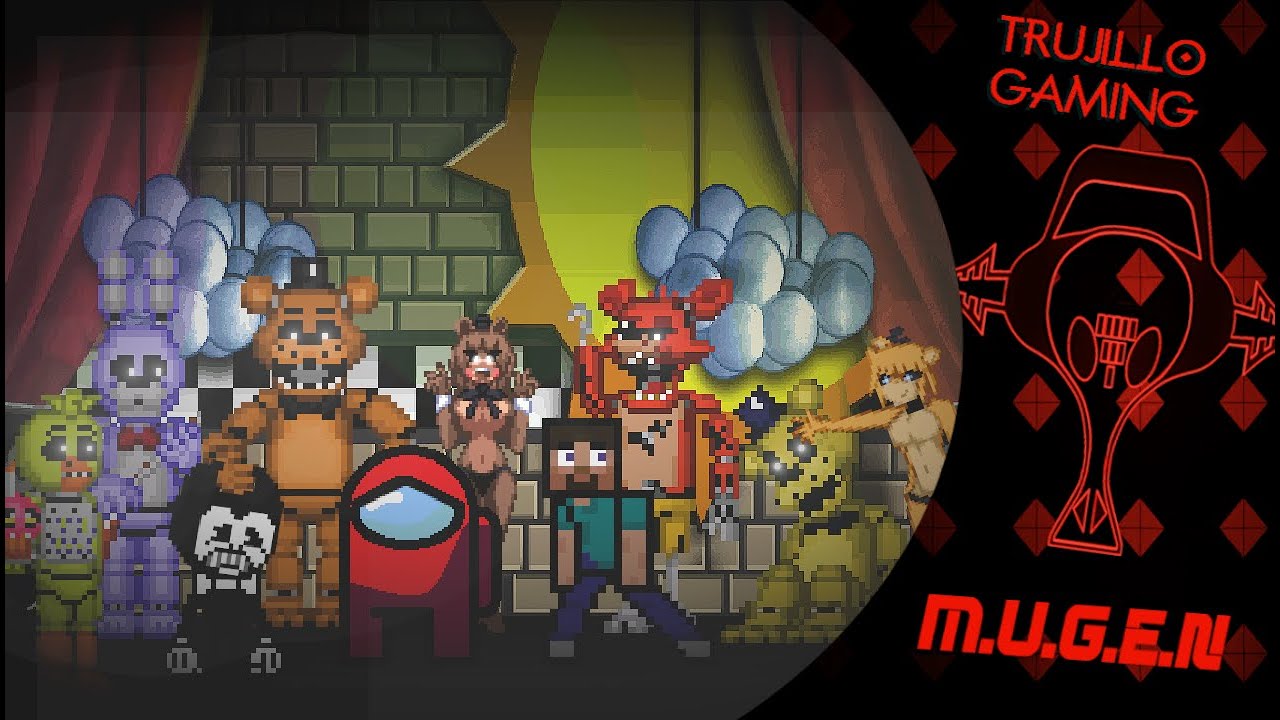 MUGEN (2v3) Freddy Fazbear & FNIA Freddy Vs Steve,Bendy & Crewmate