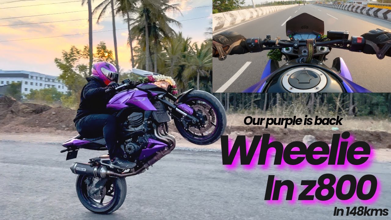 Purple is back 💜 | Z800 First wheelie 🔥 | Top speed check ✅💜