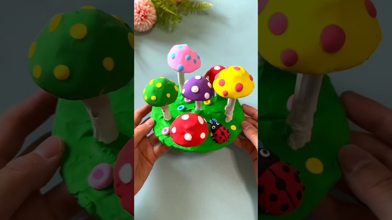 Mushroom art from egg carton