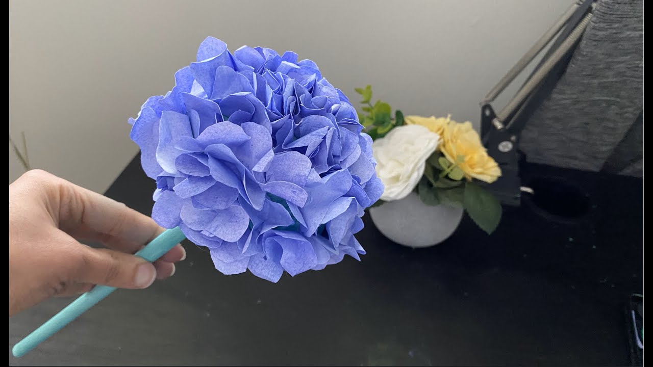DIY Hydrangea Flower: Easy Paper Craft Tutorial #diy #flowermaking #hydrangeas #papercrafts #craft
