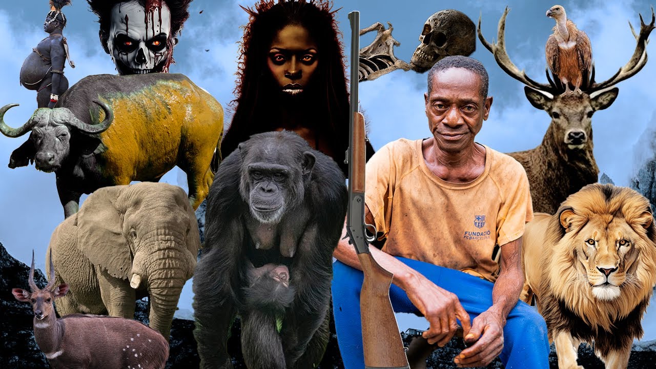 Eeii😒WONDERS, I met a strange man with white eyes and strange teeth on a Big  ELEPHANT in the forest