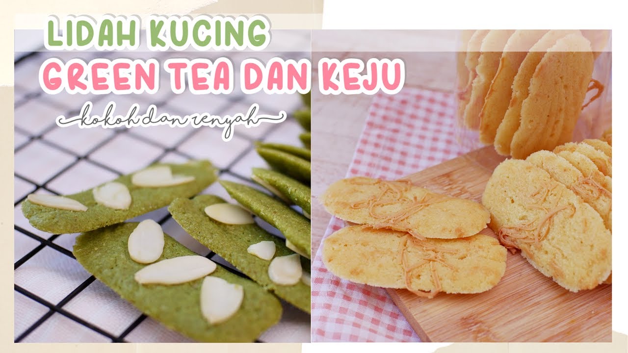 LIDAH KUCING GREENTEA DAN KEJU LUMER [Kokoh dan Renyah]