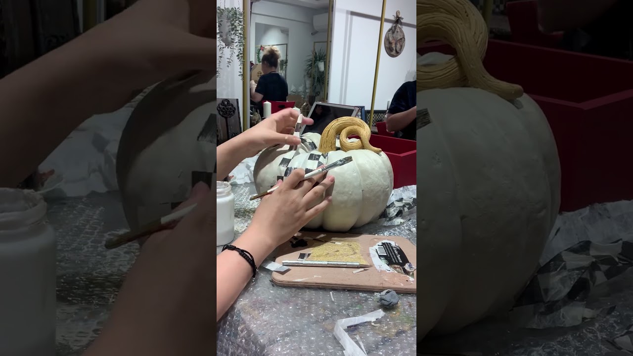 Polyester Bal Kabağı Boyama,Pirinç Dekupaj