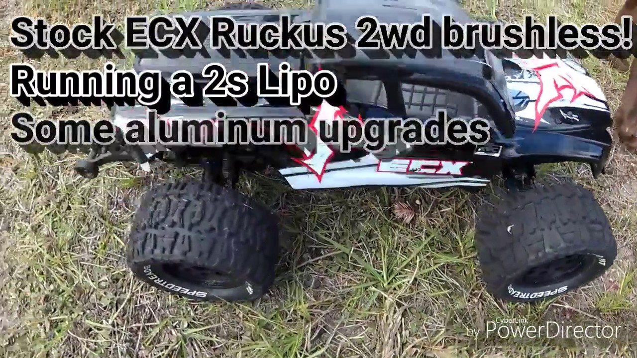 ECX Ruckus 2wd brushless speed run all stock but 2s Lipo!