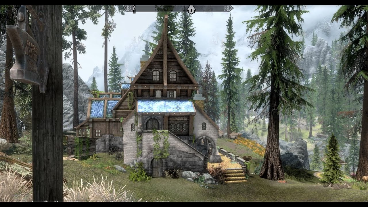 Riverwood Falls Manor and Bleak Mines - Skyrim Special Edition House Mod