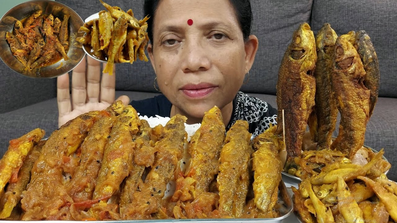 ASMR Spicy Fish Curry and Fish Fry Mukbang Food Eating Show