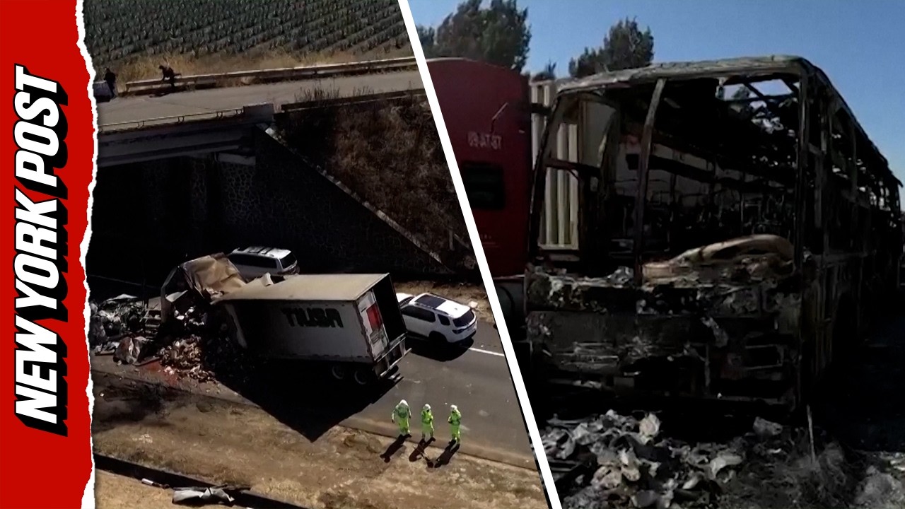 Highway Blockaded With Burning Vehicles After Mexican Cartel Violence