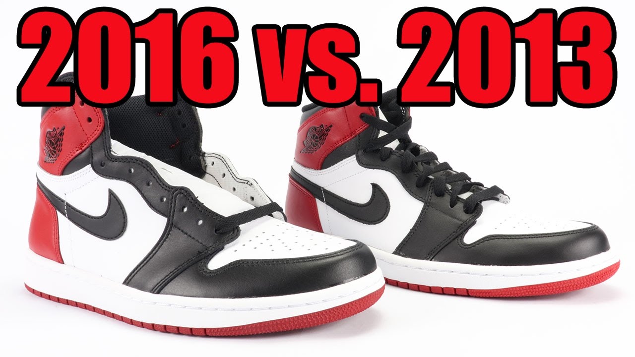 2016 vs 2013 Air Jordan 1 Black Toe Comparison
