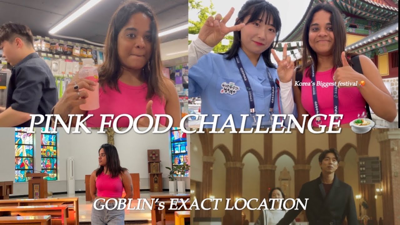 🇰🇷CVS PINK FOOD CHALLENGE 💕+vip invitation for Korea’s  biggest festival 🥺*lucky girl syndrome🥹