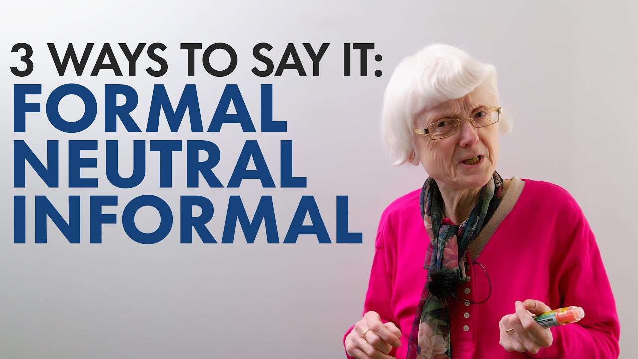 Formal, Neutral, Informal: Say it the right way in English!