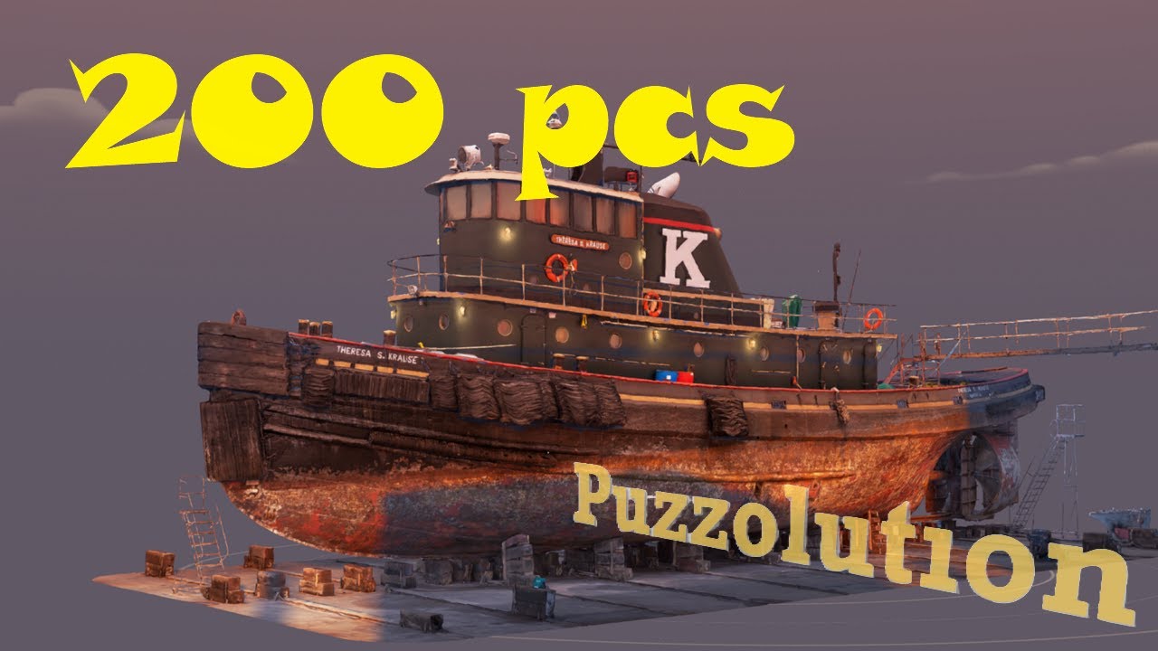 Puzzling Places | Theresa Tugboat 200 pcs VR puzzle Playthrough Challenge Sped Up | Meta Quest |ASMR