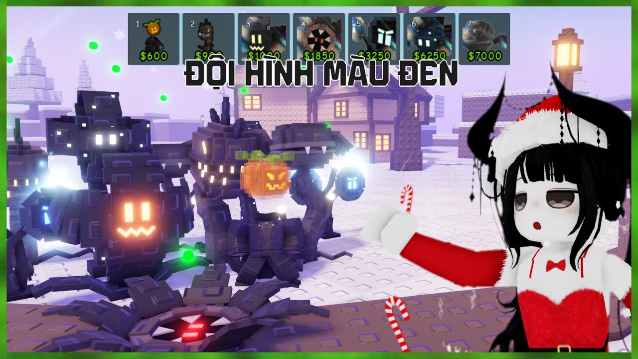 Mình sử dụng đội hình full đen trong garden tower defense | [roblox]