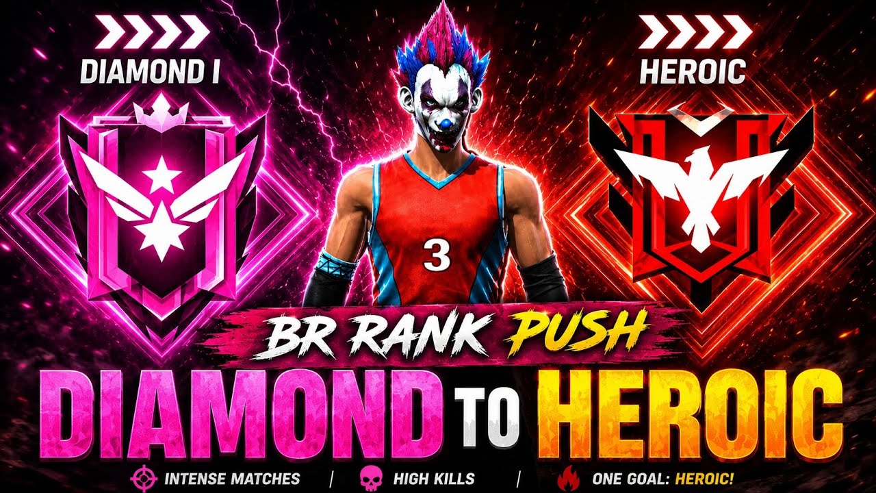Br rank grandmaster gameplay 🔥🔥 br rank push Diamond to heroic in just 1 hours 😲🔥💥