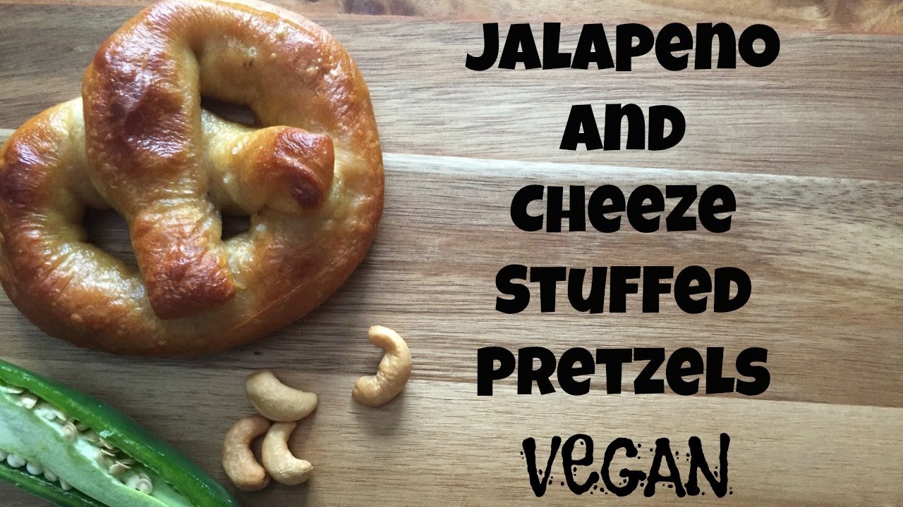 Vegan Soft Pretzels Stuffed with Jalape&ntilde;o and Cashew Cheese Filling