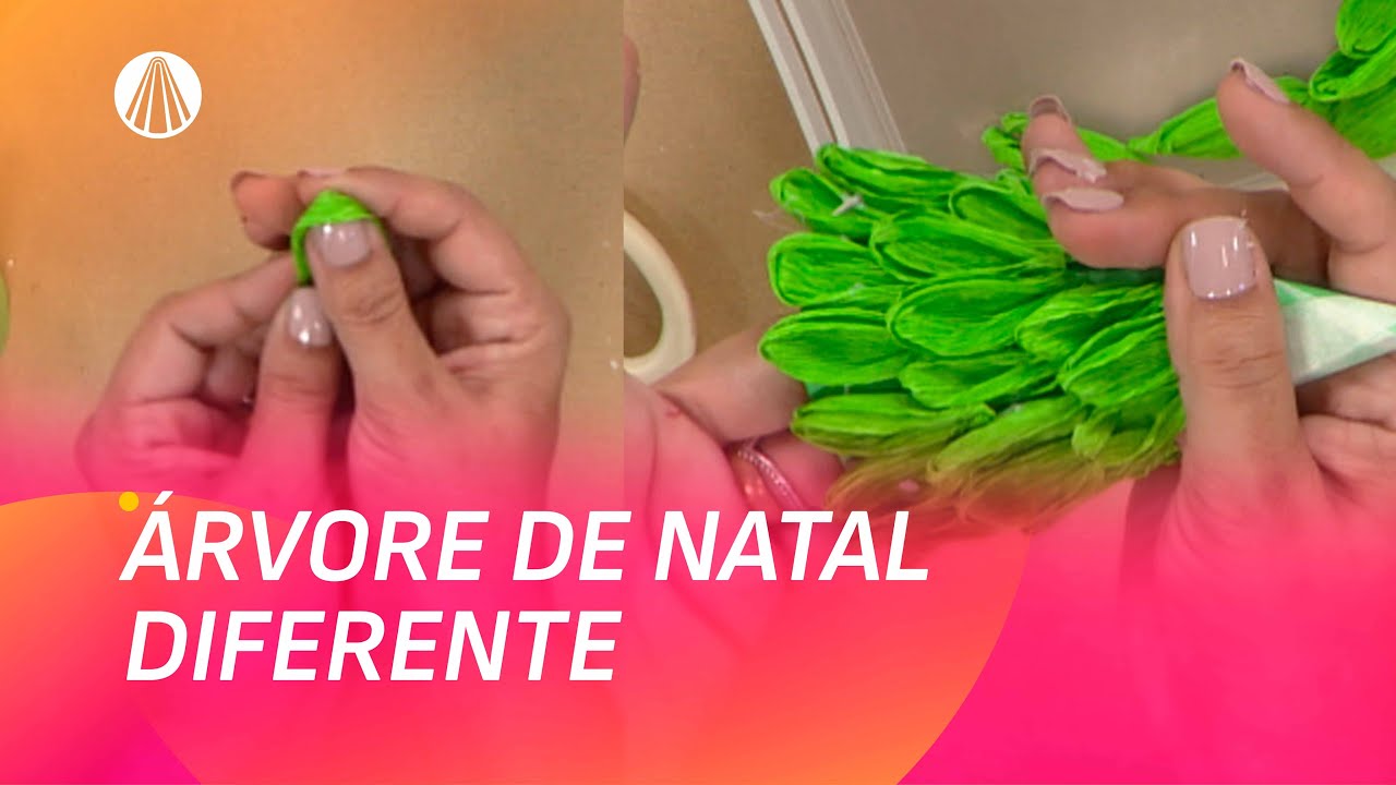 Árvore de Natal de Papel Crepom por Amanda Junho | Faça Você Mesmo
