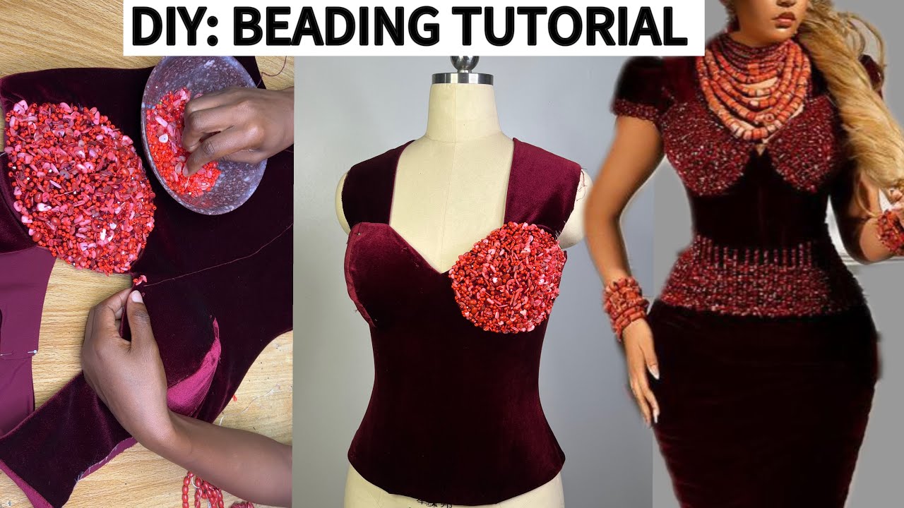 How to Make a Stylish Bead Design on a Traditional Wedding Dress.