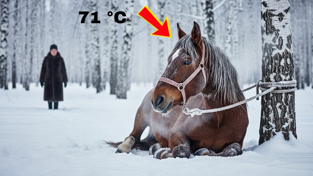 Eine Wildwest-Witwe fand ein verlassenes Pferd, das an einen Baum gebunden war und bei −71 °C in Sib