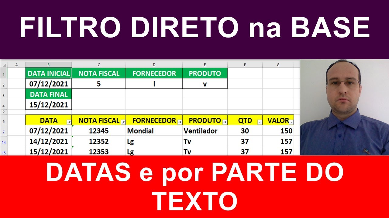 Filtrar Datas Utilizando o AUTO FILTRO do Excel e Códigos VBA