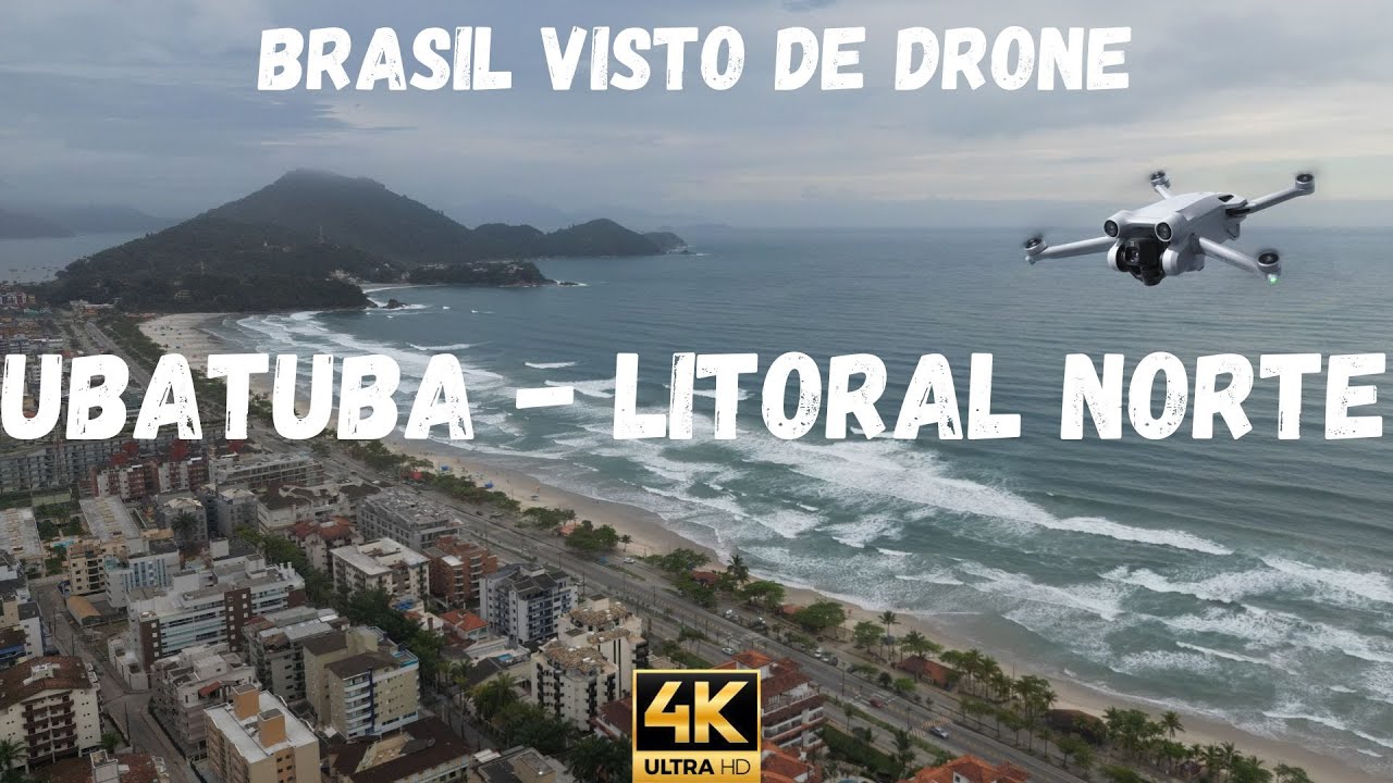 Litoral Norte Visto de Drone: Praia Grande, Ubatuba 4K
