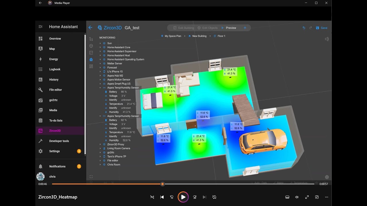 Creating a Heatmap in Zircon3D Home Assistant Add-on – Visualizing Sensor Data