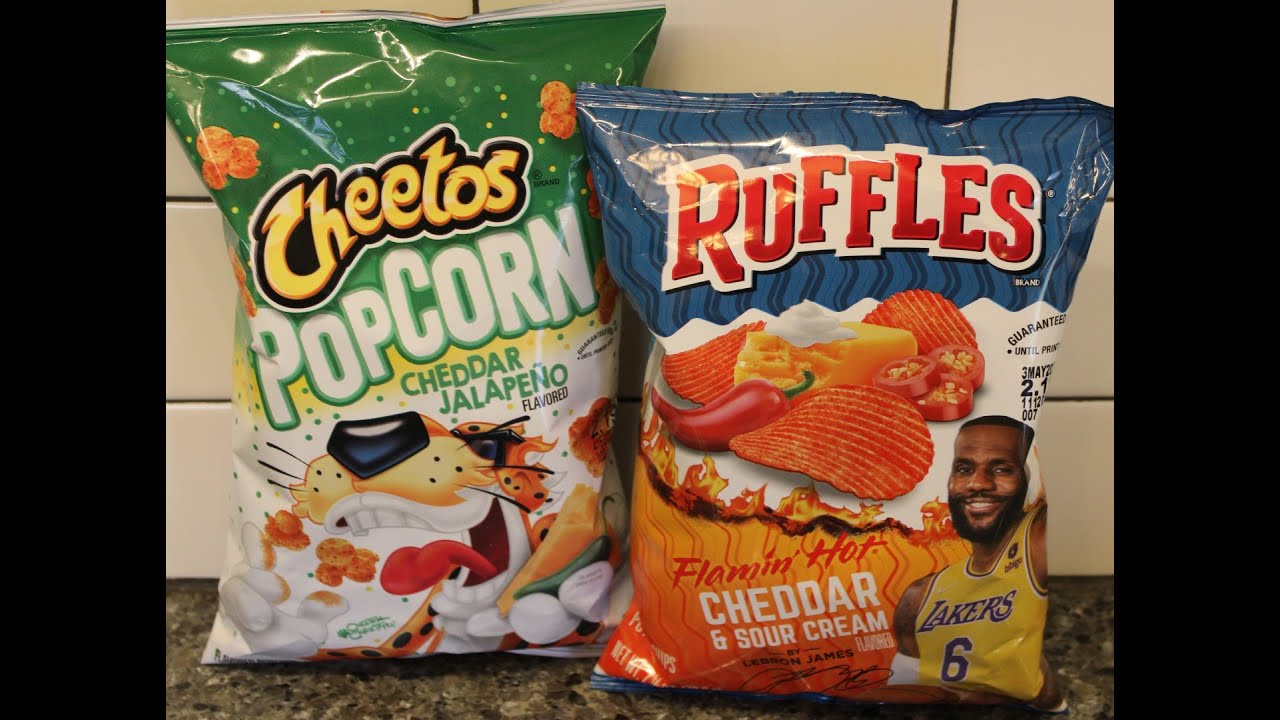 Cheetos Popcorn Cheddar Jalapeno & Ruffles Flamin’ Hot Cheddar & Sour Cream Review