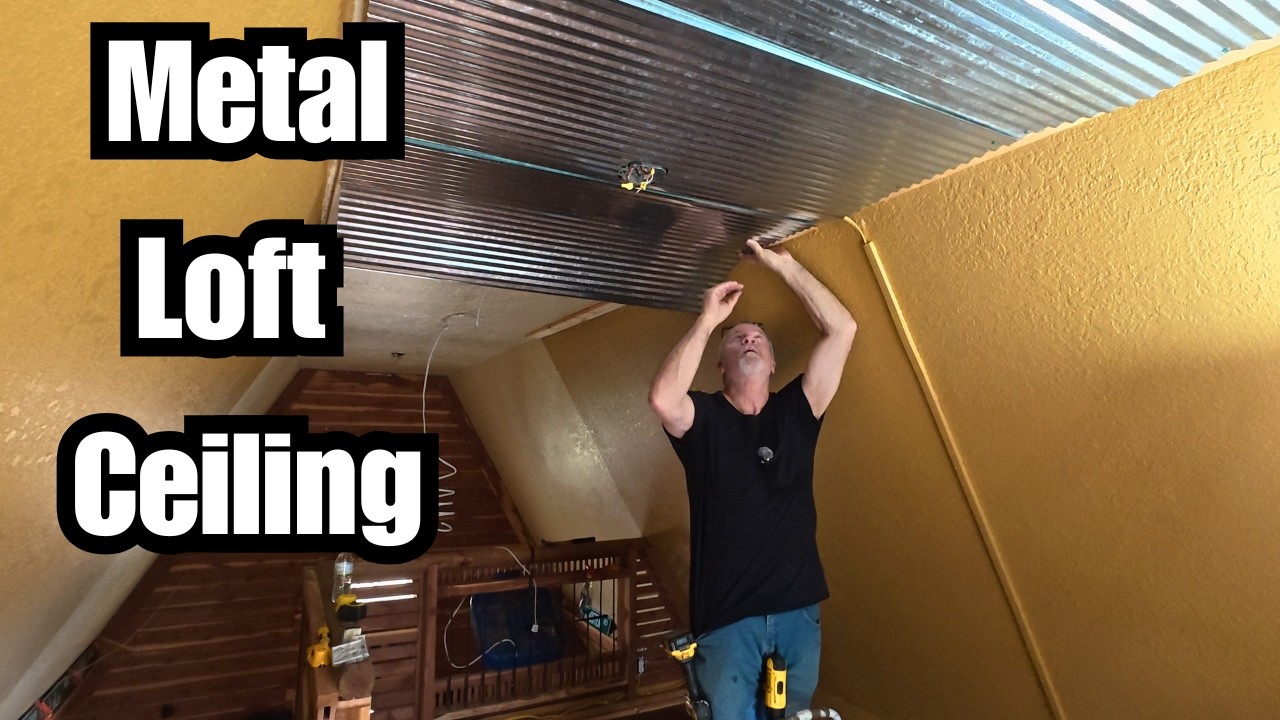 Metal Loft Ceiling Install + Running New Lighting