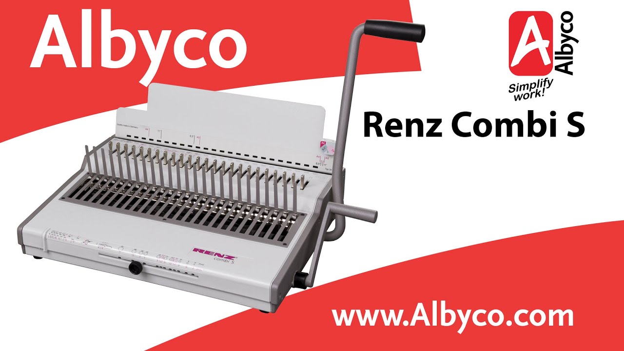 Renz Combi S, handmatig pons/bindsysteem voor plastic bindringen