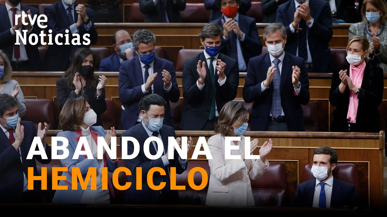 CASADO-CRISIS PP: El líder del PP abandona el CONGRESO entre los APLAUSOS de sus compañeros | RTVE
