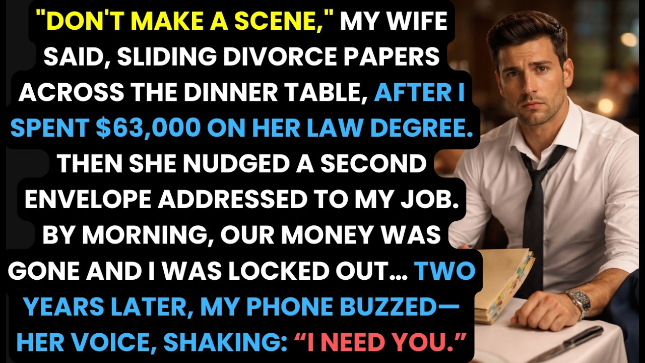 My Wife Graduated Law School and Immediately Served Me Divorce Papers at Dinner. 2 Years Later…