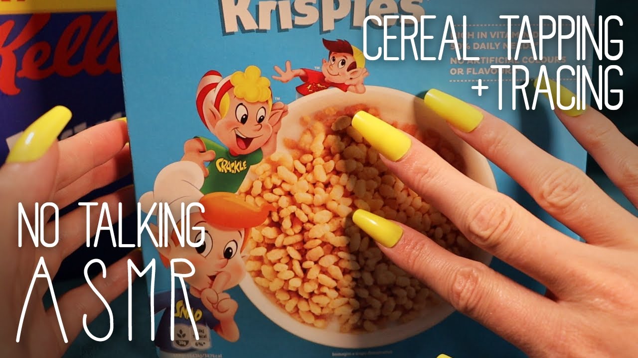 ASMR Cereal box tracing & tapping (🎧 no talking | gentle breakfast tapping & tracing)
