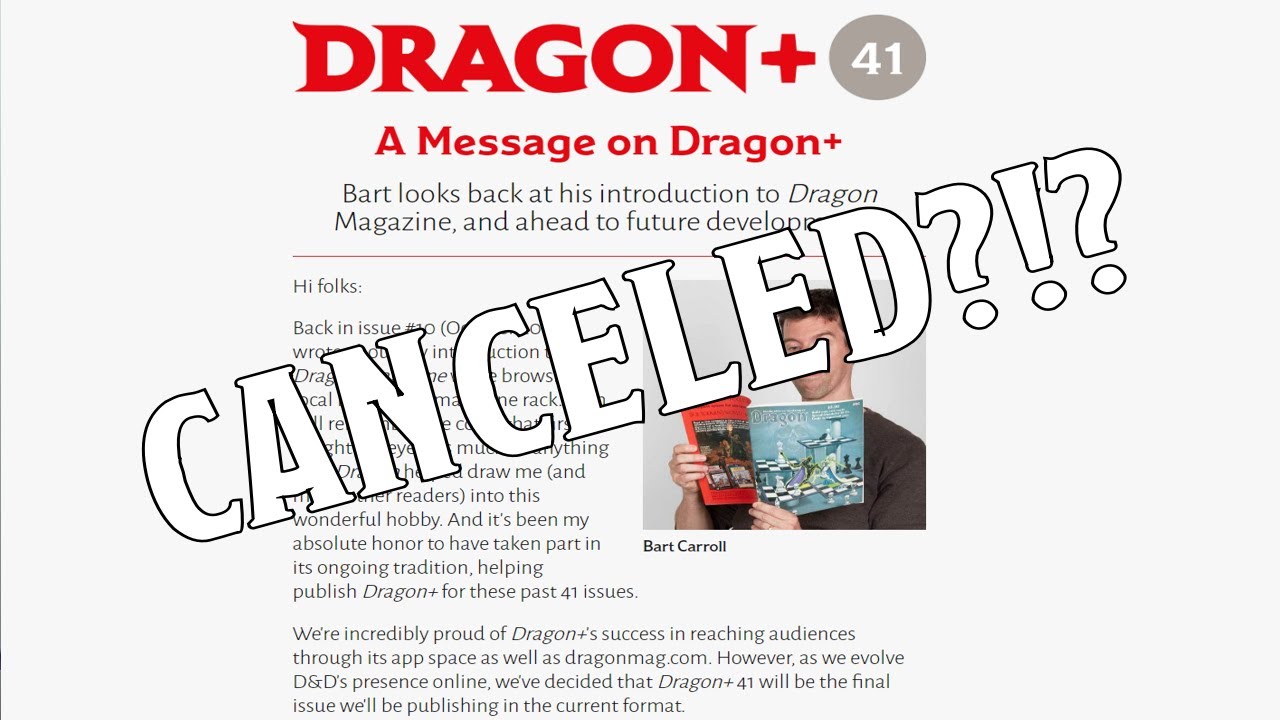 Dragon+ Magazine Is Canceled? | Nerd Immersion
