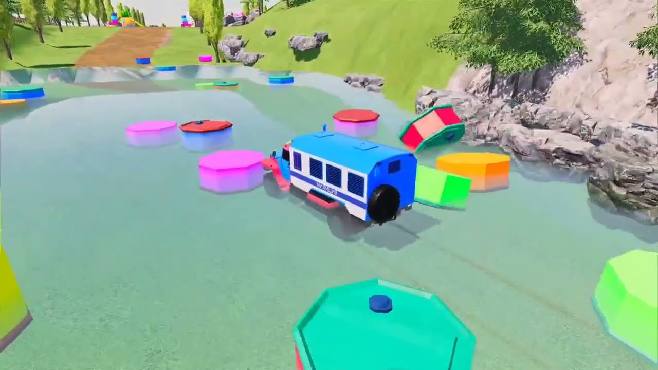 Garage with Colors - Scania Truck Transporting Police Vehicles | FS22 #FS22Gameplay #Scania