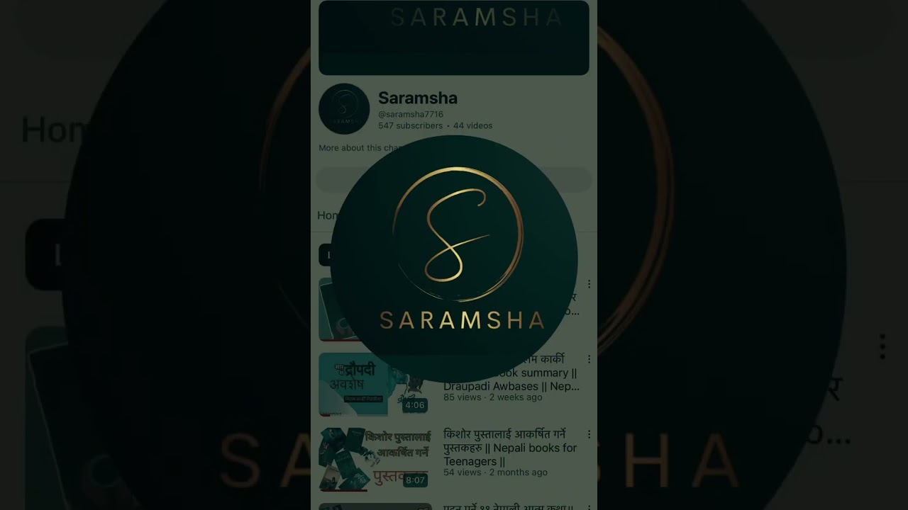 Youtube channel -SARAMSHA #nepali #books #viralvideo