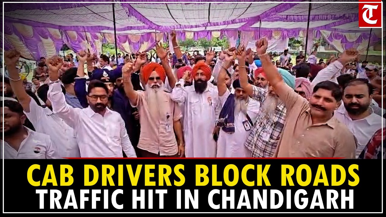 Chandigarh Tricity Cab Drivers Protest, Block Roads and Raise Slogans Over Demands